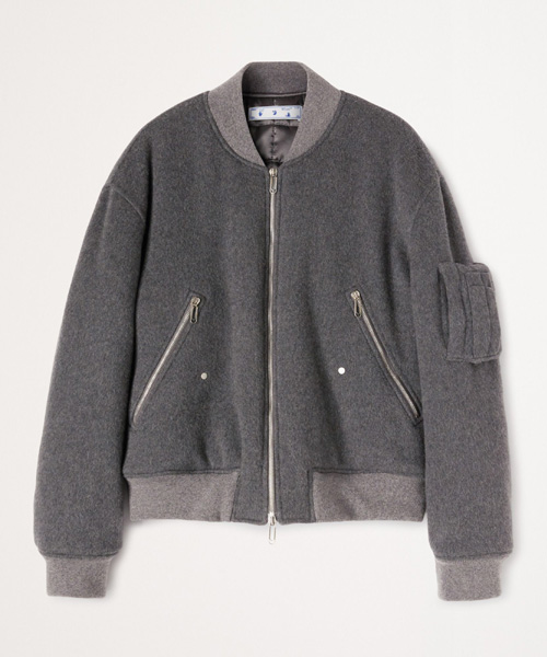 엠브로이더드 슬로건 봄버 자켓