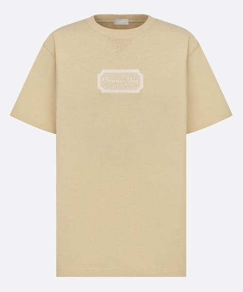 디올 로고 자수 캐주얼 핏 티셔츠