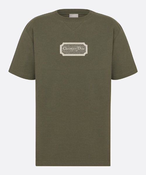 디올 로고 자수 캐주얼 핏 티셔츠