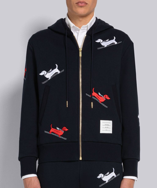 스키 엠브로이더리 루프 백 지퍼 후디