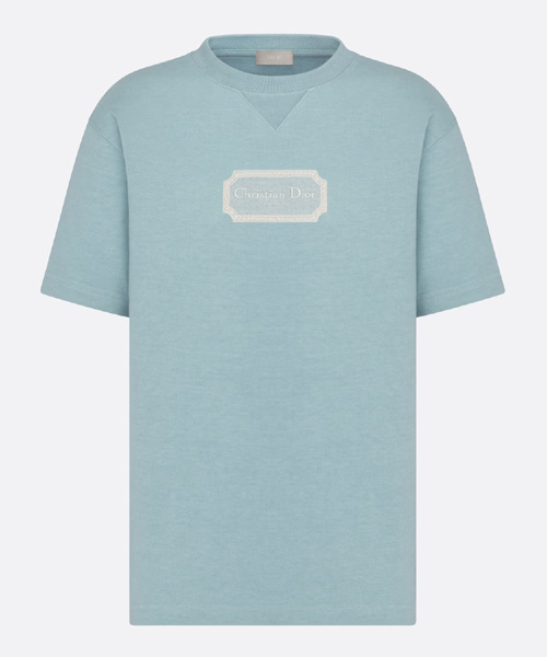 디올 로고 자수 캐주얼 핏 티셔츠