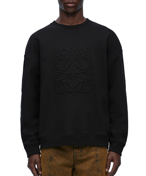 로고 자수 코튼 스웻셔츠