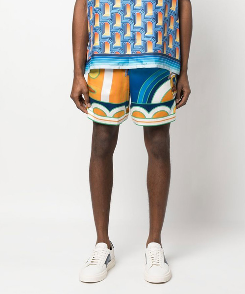 프린트 실크 쇼츠