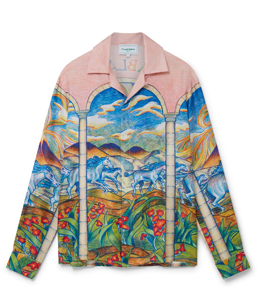 CHEVAUX SAUVAGES 실크 셔츠