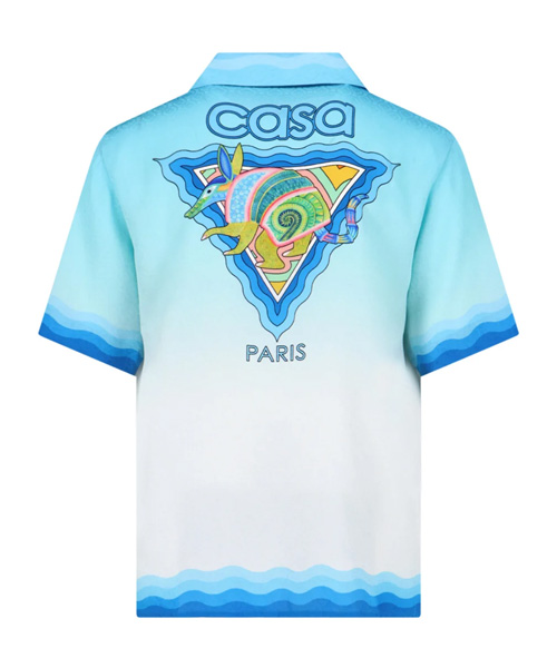 모노그램 자카드 실크 셔츠