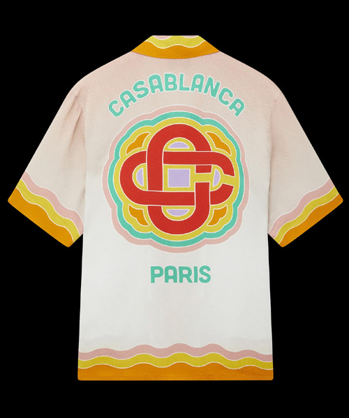 RAINBOW MONOGRAM 실크 셔츠