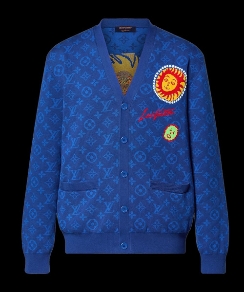 LV x YK 모노그램 페이스 니트 가디건
