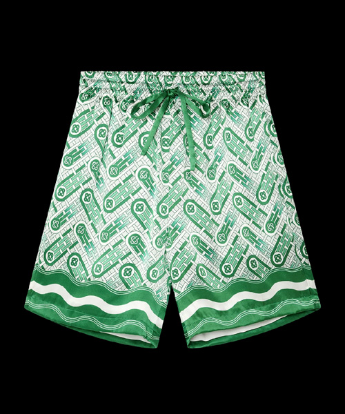 PING PONG 모노그램 실크 숏 팬츠