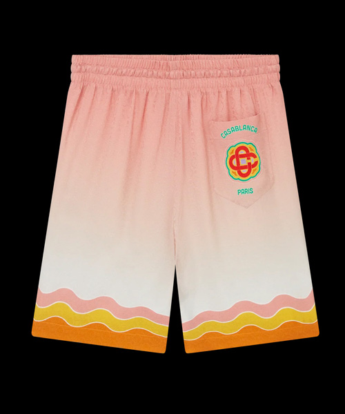 RAINBOW MONOGRAM 실크 쇼츠