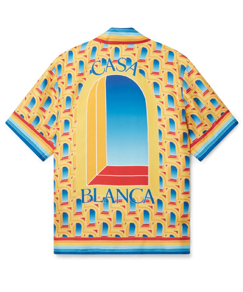 L`ARCHE DE JOUR CUBAN COLLAR 실크 셔츠