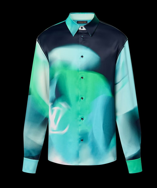 프린팅 실크 블렌드 셔츠