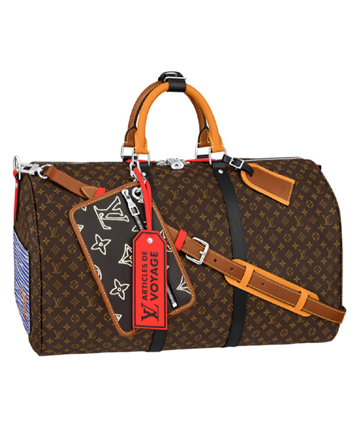 모노그램 가죽 보스턴 백