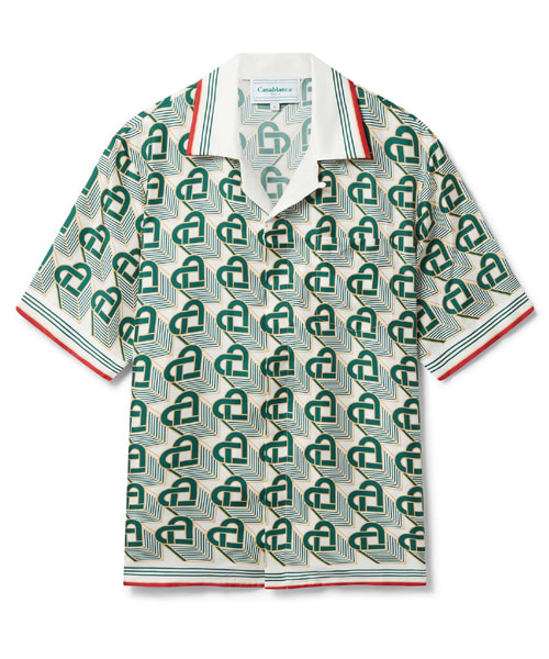 하트 모노그램 실크 셔츠