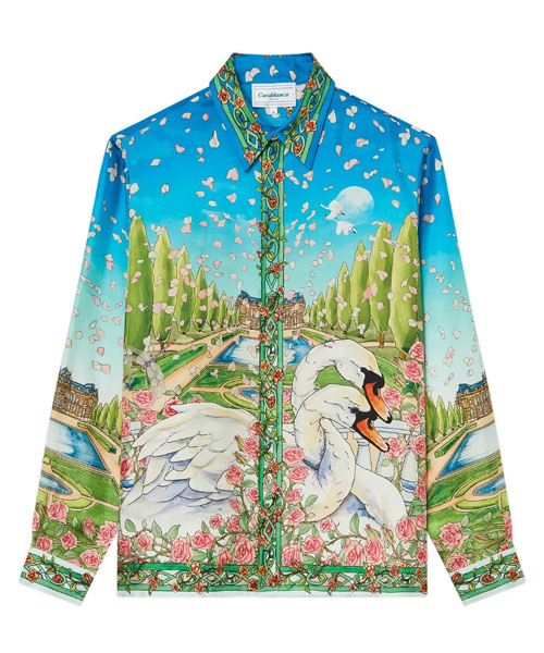 L`AMOUR EN FLEUR 실크 셔츠