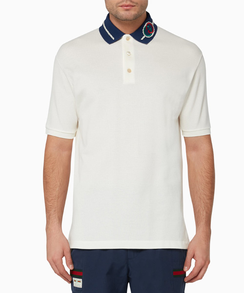 인터로킹 G 골지 코튼 폴로 셔츠