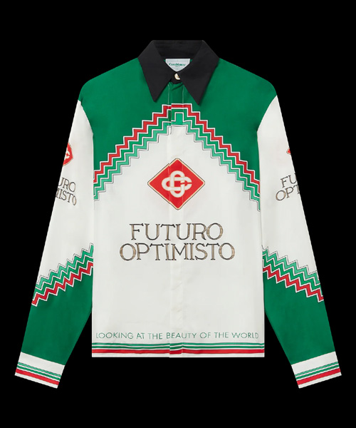 FUTURO OPTIMISTO 실크 셔츠