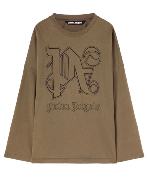 모노그램 프린트 코튼 티셔츠