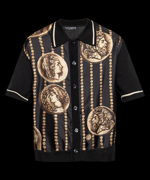 패널 인서트 코인 프린트 폴로 셔츠