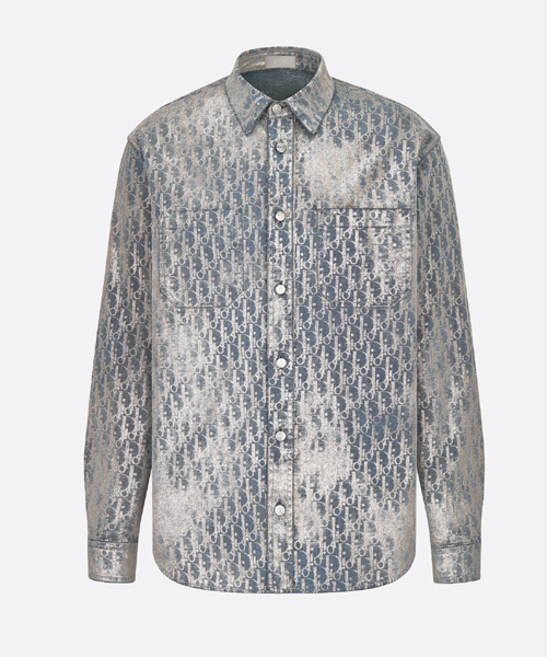 오블리크 그레이 & 골드 오버셔츠