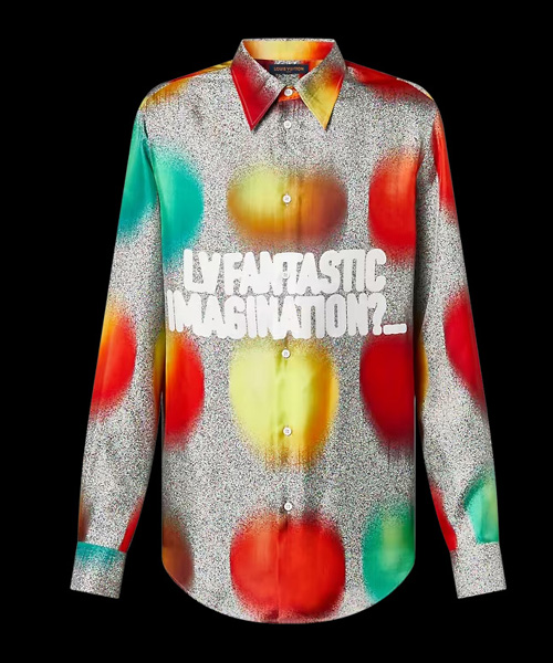 프린팅 롱 슬리브 실크 셔츠