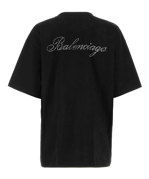 스팽글 로고 코튼 티셔츠