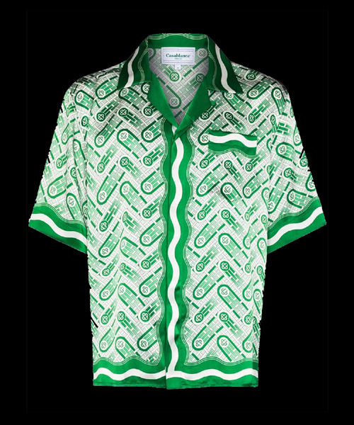 PING PONG 모노그램 실크 셔츠