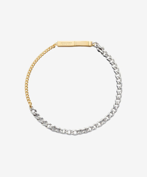 실버 & 옐로우 골드 체인 브레이슬릿