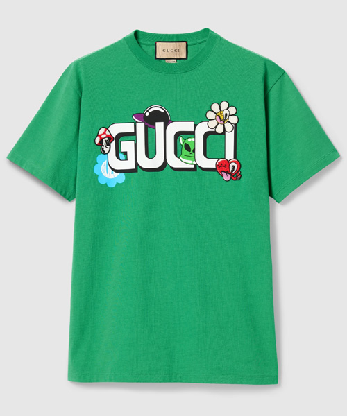 로고 프린트 코튼 티셔츠