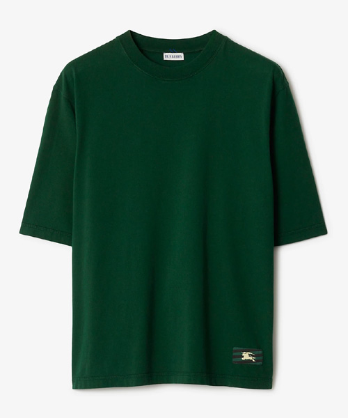 로고 패치 코튼 티셔츠