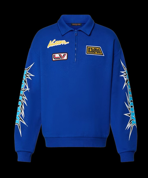 로고 프린팅 하프 집업 스웻셔츠