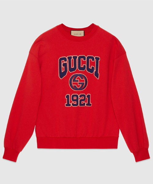 자수 코튼 저지 스웻셔츠