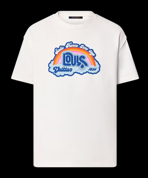 레인보우 프린트 코튼 티셔츠