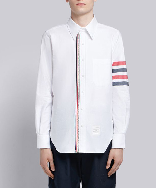 옥스포드 바이컬러 4바 집 프런트 셔츠