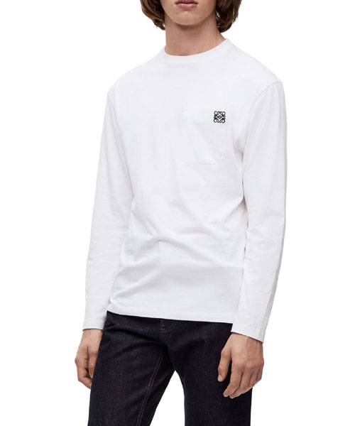 로고 자수 포켓 티셔츠