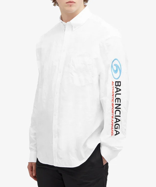 로고 버튼 다운 셔츠