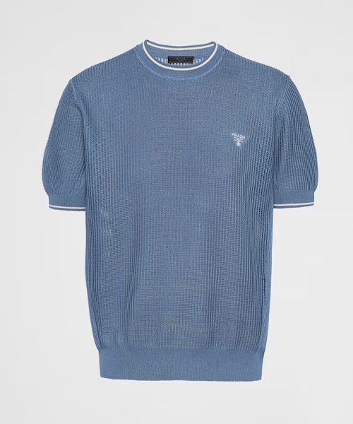 실크 & 코튼 메쉬 스웨터