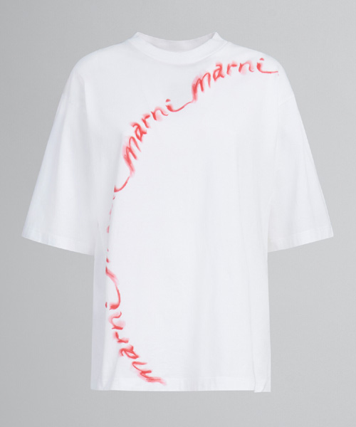 웨이브 로고 코튼 티셔츠