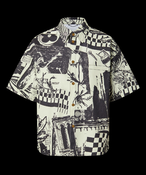 쇼트 슬리브 데님 셔츠