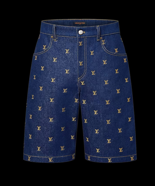 로고 자수 데님 쇼츠