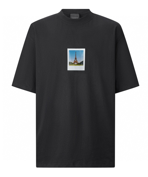 파리 프린팅 코튼 티셔츠