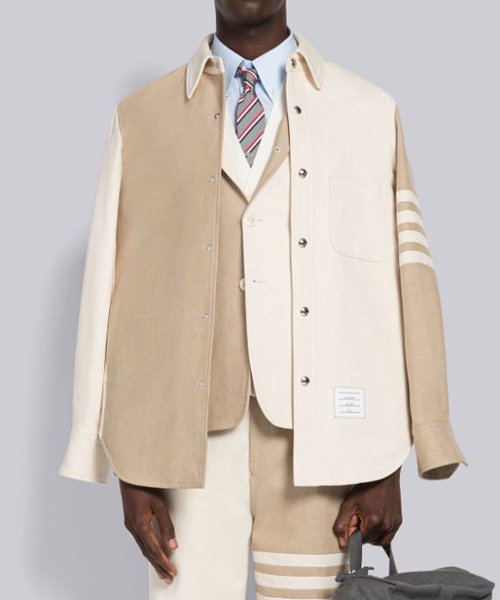 펀믹스 셀비지 데님 스냅 프론트 셔츠 재킷