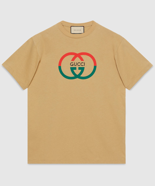 로고 프린트 코튼 티셔츠