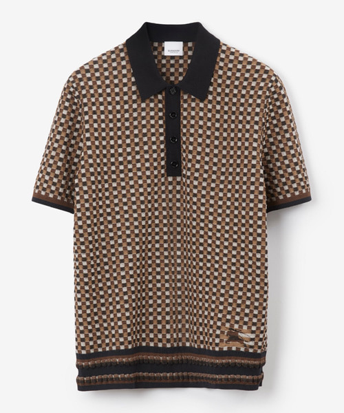 체크 코튼 폴로셔츠