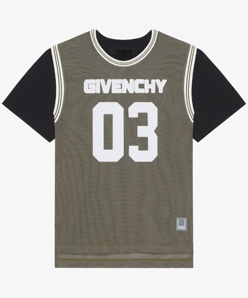 오버랩 메쉬 티셔츠