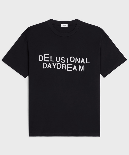 타이포그래피 프린트 코튼 티셔츠