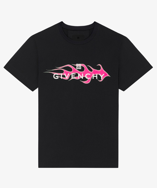 불꽃 로고 프린팅 코튼 티셔츠