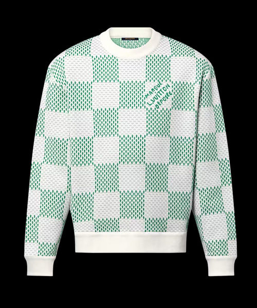 다미에 코튼 스웨트셔츠