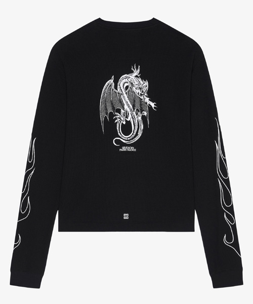 드래곤 프린트 박스 핏 티셔츠