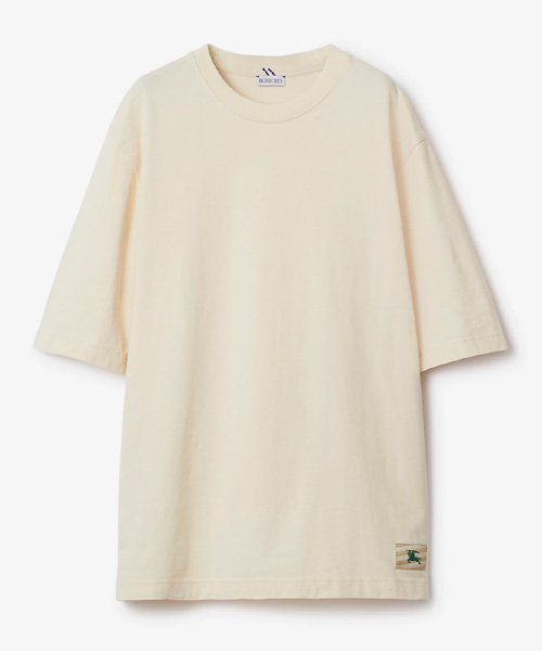 로고 패치 코튼 티셔츠