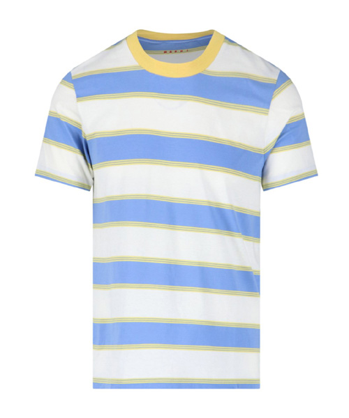 스트라이프 패턴 코튼 티셔츠